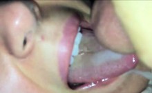 He Releases His Load Of Cum On Her Tongue
