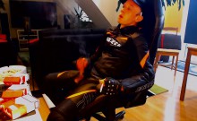 In Dainese One Suit Smoking And Jerking At 4