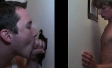 Tattooed dude tricked into gay oral sex on gloryhole