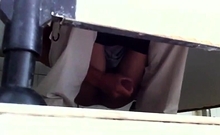 Str8 Spy Guy In Public Toilet