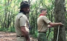 Pervy hung Scoutmaster barebacks hot boy scout on hammock