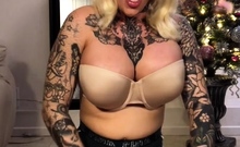 Sexy Shemale With Big Tits Jerking Her Huge Cock Off