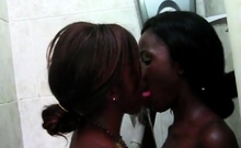 Homemade African Lesbian Shower Play