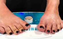 Maitresse Madelines solo foot fetish POV