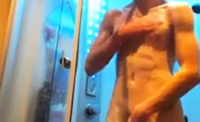 Cute Russian with big cock in shower