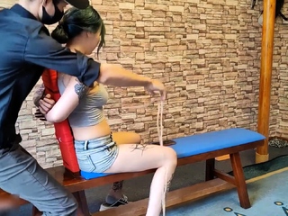 Tattoo girl tied up