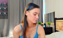 Beautiful teen brunette Jessica Sinn masturbates