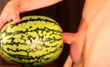 Muscular Stud Fucks and Cums on Watermelon