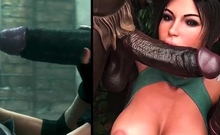 Jill Valentine Vs Lara Croft | Bbc Fuck Battle | Pmv