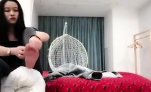 Cute shaved asian fingering on hidden cam