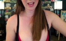 Great Big Boobs On Masturbating Redhead