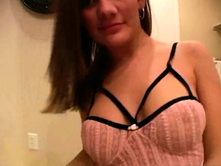 Cute teen strips off