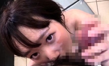 Asian girl fondled blowjobs and gave handjob
