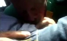 Stranger Sucks Dad's Cock in Car - Amateur Outdoor Blowjob