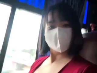two sisters being sensual on the bus for the camera 84412583