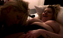 Sexy blonde babe with big boobs rides a dick