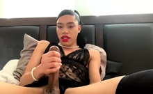 Amateur black tranny fucks and sucked off