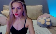 Amateur webcam slut shows tit on cam