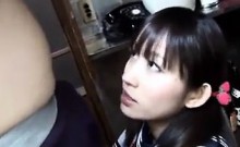 Japanese Schoolgirl Blowing Cock