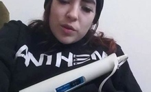 Blonde amateur gives webcam show with toys