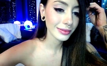 Cute curly brunette solo webcam masturbation