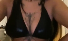 Blonde solo jerking off