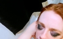 Very yummy amateur redhead blowjob