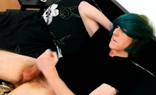 Twink Enticingly Jerks His Cock Off