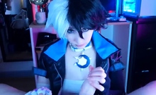 Amateur teen gives a blowjob POV style