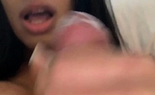 Feminine blonde ladyboy with big tits suck cock and analed