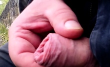 Outdoor Small Cock Masturbation Closeup