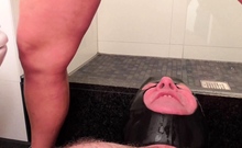 german mistress pee on mouth of fat slave